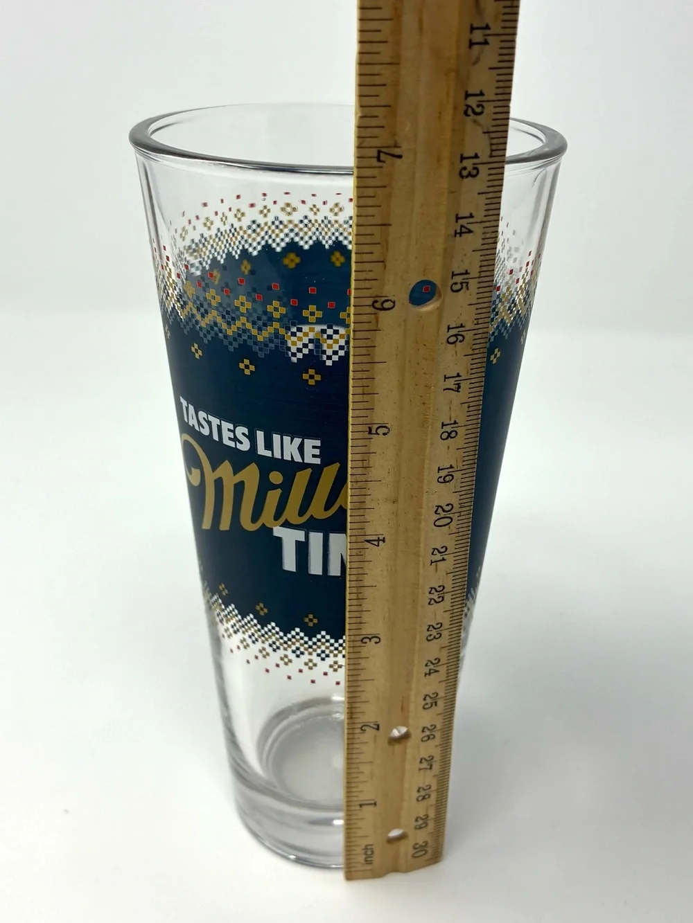 Miller Lite Pint Glasses Holiday Themed Knitwear Ugly Sweater Barware Brewery